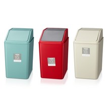 코멕스 클린푸쉬 휴지통 10L 베이지, 민트