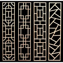 전통문 목창호 살문 덧창 한지 문 한옥 창호 문짝, 풍차풍 100x20