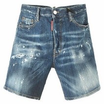디스퀘어드2 20FW 71MU0607 S30342 470 로고패치 페인팅 디스 데님 쇼츠 중청 남성 팬츠 TR