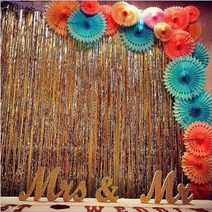 NK 은박 커튼 홈파티 용품 반짝이 벽장식 홈파티꾸미기, 스카이블루