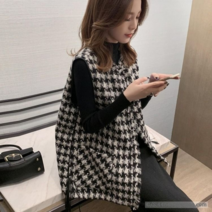 체크무어베스트 브이넥 옆트임 체크무늬 조끼 Tweedvest 8L333
