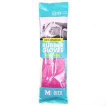 하얀손 고무장갑 장미(M) 핑크 아이보리 천연고무 주방 다용도