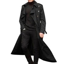 남성 모직 울 싱글 코트 출근 피코트 봄 가을 솔리드 긴 소매 재킷 양털 오버 패션 긴 트렌치 겉옷