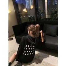 맨투맨 코트 가을 마지라 대미지 펀칭 디지털 MM6 루즈핏 후드 상의 여성 같은스타일 x2개 2548001143