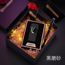플라즈마 충전식 라이터 전기 휴대용 회전 아크 라이트 지문 감지 스마트 칩 방풍 usb 충전 선물 상자, 서리 블랙, [03] frost black