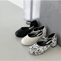 여성용 슬링백 각진코 굽5cm 메리제인 구두