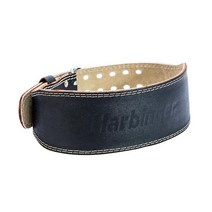 Harbinger 패딩 가죽 컨투어 역도 벨트 스웨이드 안감과 스틸 롤러 버클 10.2cm(4인치) 라지 블랙, 37 - 42