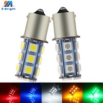 2X DC12V P21W 1156 BA15S 5050 18 SMD LED 전구 차량용 라이트 턴 시그널 백업 리버스 테일 램프 화이트, 03 빨간_06 7443
