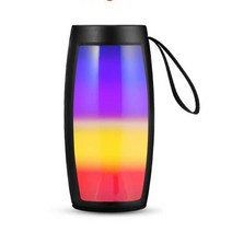 AI스피커 인공지능 스피커 RGB 다채로운 빛나는 무선 블루투스 호환 스피커 끈이 있는 경량 휴대용 카드 F, 01 Black