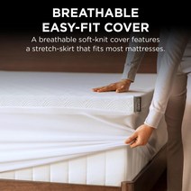 템퍼페딕(Tempur-Pedic) 매트리스 토퍼 냉감 침대 매트리스패드 더블용 와이드 정품보장, 2 Inch