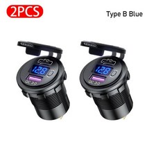 시거잭 주행충전기 차량용 파워뱅크 12V-24V USB 자동차 전화 충전기 QC3.0 5V 3A 소켓 고속 충전 PD 포트, 08 Type B Blue 2pcs