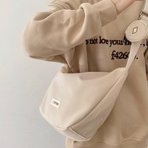 ins풍 대용량 캔버스 가방 센 계열 캐주얼 나일론 방수 숄더 만두 가방 대학생 수업 가방 크로스