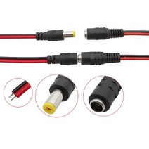 견고한 12V DC 커넥터 5.5x2.1mm 전원 피그 테일 케이블 CCTV 보안 카메라용 수 암 어댑터 길이 25CM, 06 10Pcs Female