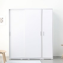 사사가구 빅 1600 슬라이딩 옷장 선반형+도어장, 그레이