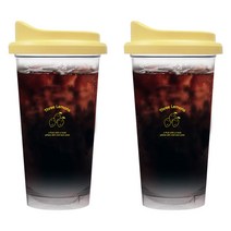 Three Lemons 리유저블 텀블러 컵 2개, 옐로우옐로우, 473ml