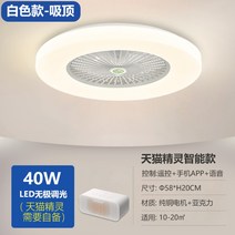 풀레뜨 천장형선풍기 인테리어조명 실링팬조명, U.B타입 화이트 리모컨+음성제어