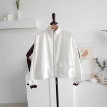 메이룸 스트릿숏크롭바람막이 무지 포켓 집업 바람막이