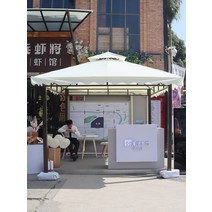 방갈로 원두막 바베큐장 차 활동 천막을 광고하는 큰 테라스 로마 전망대를 가진 차양 옥외 방수 4개의 다리가 있는 코너 우산 마구간, [08] 강화 4x4m 커튼 없이 10cm 기둥