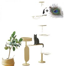 아이언 캣타워 캣폴+아이보리 발판 3개, 베이지_아이보리 발판 | 발판 3개+빅스텝 2개