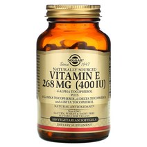 솔가 비타민 E 268 mg (400 IU) 100 채식주의, 400 IU