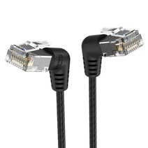 벤션 CAT6A UTP 360도 회전꺽임형 울트라슬림 초고속 기가 랜선 블랙 IBOB, 3m, 1개