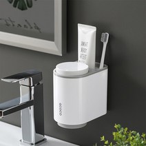 무타공 칫솔 치약 걸이 거꾸로 양치컵 꽂이 케이스 면도기 보관 홀더 거치대, 싱글