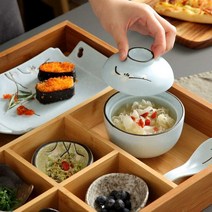 일식 그릇 세트 쟁반 일본 가정식 집들이 선물 트레이, 잉크 스프레이 도트
