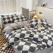 단선레브 로카면 침구풀세트 --침대 시트+이불 커버+베개 커버