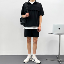 남녀공용 커플 트레이닝 세트 아노락 셋업 오버핏 반팔 바람막이 반바지 (이브컴퍼니7)