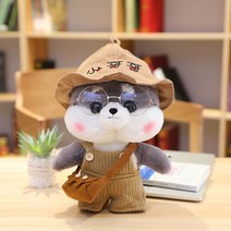 PKTOYS DIY귀여운 애착 오가닉 강아지인형 봉제 동물 크리스마스 명절 선물, 회색-동생 모자, 30cm