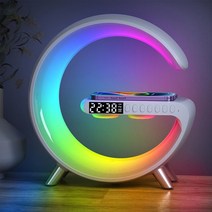 가성비무선 충전기 스탠드 LED RGB 조명 책상 램프 스피커 앱 제어 14 X 8 호환 고속 스테이션, 01 White