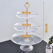 다층 과일 접시 유럽식 가정용 이중 삼중 사탕 간식 티테이블 딤섬 거실장, T01-30cm25cm20cm좌대