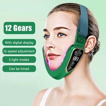 가정용고주파 얼굴리프팅기구 초음파마사지기 led 광자 아름다움 장치 치료 전기 기계 턱, 업데이트된 짙은 녹색