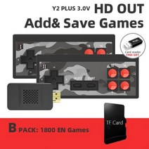 Data Frog-Y2HD Dendy 게임 콘솔 4K 8 비트 미니 비디오 1800 + NES 레트로 내장 무선 접두사 지원 저장, China_PLUS 3.0 EN Card
