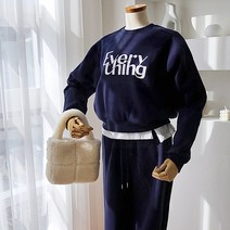 하이데일리 도톰한 오버핏 루즈핏 맨투맨 에브리 기모 조거 트레이닝세트