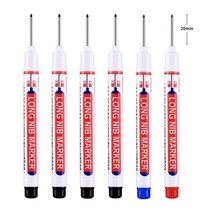 가정용 체외충격파 체외 충격파 기계 방수 긴 머리 오일 마커 펜 6 개 20mm 다목적 딥 홀 펜 검정 빨강, 04 4Black 1Blue 1Red