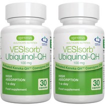 Igennus Healthcare Nutrition VESIsorb Ubiquinol-QH 이겐누스 헬스케어 뉴트리션 베시소브 유비퀴놀-QH 100mg 30캡슐 2팩