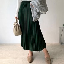 네모 여성용 플리츠롱 스커트