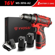 보루방 탁상드릴 드릴링머신 WOSAI-무선 드릴 전기 스크루 미니 드라이버 12V 16V 20V 3/8 인치 무선 전원 DC 리튬 이온 배터리, 16V WS-3016-A2, EU, 16V WS-3016-A2