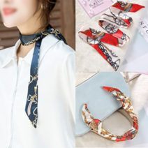 가녀린 여자 쁘띠스카프 가방트윌리 고리 미니 승무원