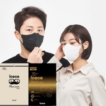 아이코코 KF94 마스크 대형 화이트 블랙 새부리형, 블랙 x 100개