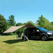 차량용타프/차박/렉타 타프/낚시/대형타프/타프/실버코팅/UV차단/그늘막/캠핑용품/텐트/캠핑/천막/야외천막, 브라운M