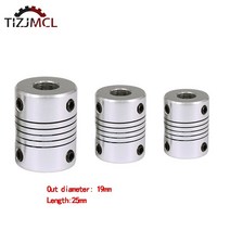 d19l25 스테퍼 모터 커플러 샤프트 커플 링 용 알루미늄 플렉시블 커플 링 3d 프린터 3mm 4mm 5mm 6mm 6.35mm 8mm 10mm od19x25mm, 4mm x 5mm