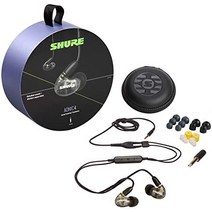 Shure AONIC 4 유선 소음 차단 이어폰 섬세한 사운드 듀얼 하이브리드 드라이버 인이어 탈착식 케이블 고품질 및 내구성 Apple 및 Android 장치와 호환 - 블랙-34725, 3.5mm 케이블, 분명한