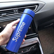 슈프림 Supreme 스타벅스 스벅 텀블러 보온병 온도계 디스플레이, 500ml, 블루