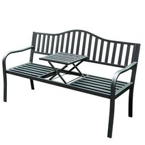 야외용 벤치 테이블 북유럽 펜션 옥외용 테라스 2인, 커피 테이블과 의자 청동+ 쿠션