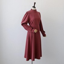 마롱패션 프릴 넥 슬림 베이지 블랙 핑크 여성 봄 여름 원피스