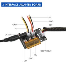 원형샌더KKmoon-2/3 핀 케이블 레이저 모듈 고정 초점 거리 헤드 커팅 인저버 CNC 밀 우드 라우터 3D 프린, 06 Adapter Board_02 US Plug