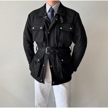﻿남자 킹스맨 스웨이드 필드자켓 바버맛 벨트 봄가을 야상 헌팅자켓