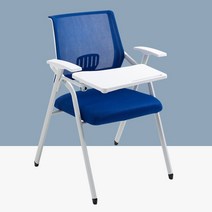 책상 학교 학원 세미나 회의실 책걸상 수강생 세트 의자 초등 자습실 공부 일체형 1인용, 파란색 + 확대된 필기구